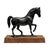 Mid-Century Modern Vintage Cast Metal Horse Sculpture on Solid Wood Base For Sale - Image 3 of 4