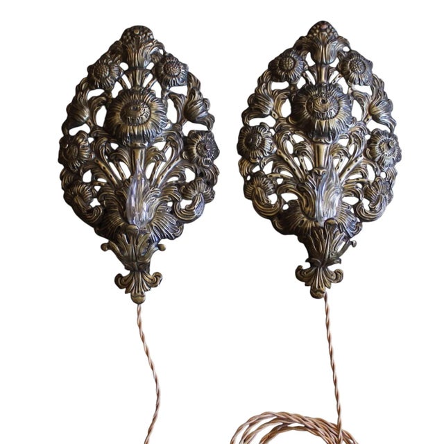 Wired with switched silk wrapped cords so that they are ready to plug in and use on any wall. These sconces can also be...