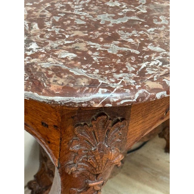 French French Louis XV Carved Console With Marble Top, Circa 1750 For Sale - Image 3 of 7