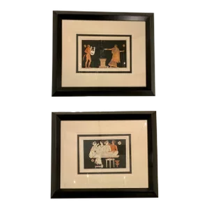 Antique Classical Greek Scene Engravings Pair