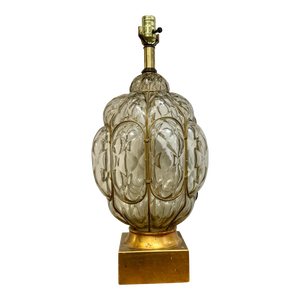 Midcentury Hand Blown Glass Lamp