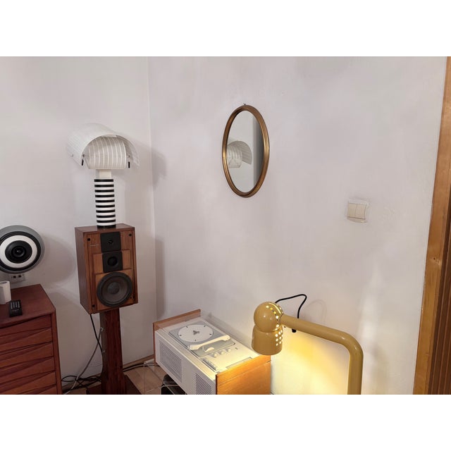 Vintage German Mirror in Gilded Wooden Frame, 1960s For Sale - Image 9 of 13