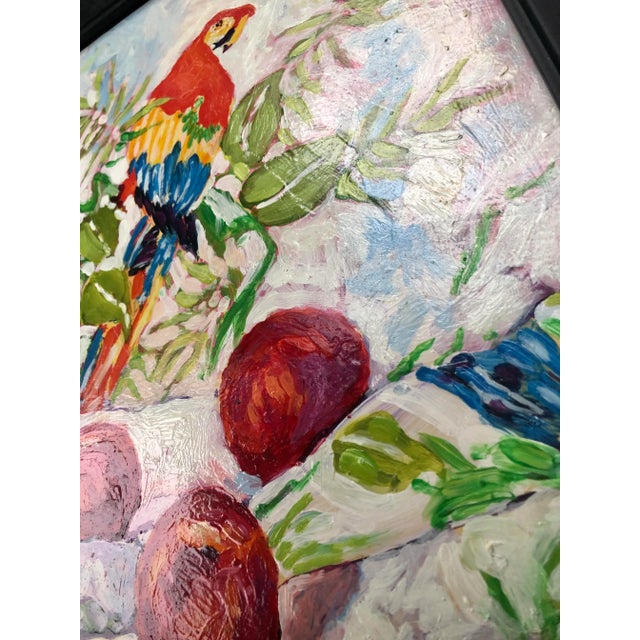 Paint Parrot and Fruit Still Life Oil Painting For Sale - Image 7 of 12