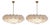 1970s Oversized Loto Murano Glass & Brass Chandeliers - Pair For Sale