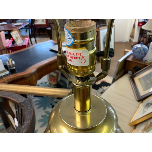 Mid 20th Century Traditional Cooper Connection Brass Table Lamp For Sale In New York - Image 6 of 11