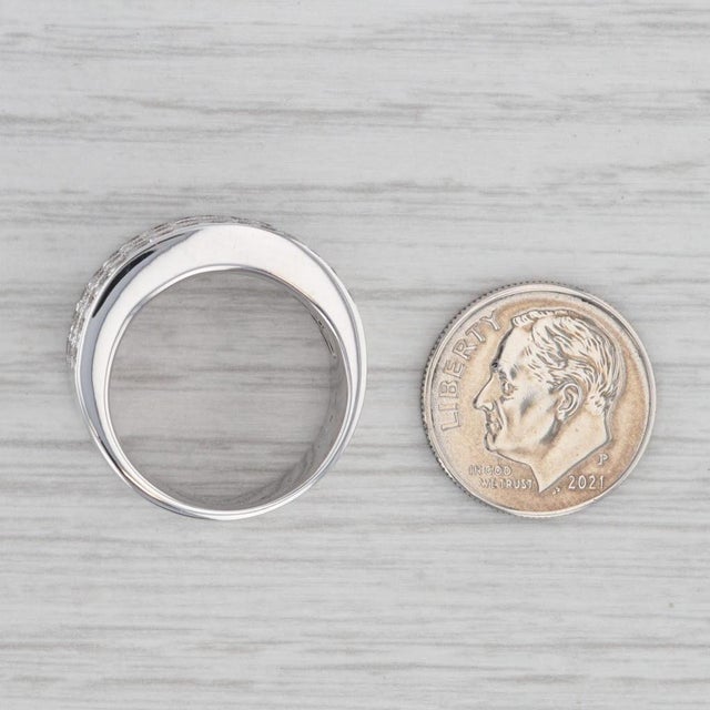 White 2.08ctw Ruby Diamond Ring 14k White Gold Size 6.5 Wide Band For Sale - Image 8 of 8