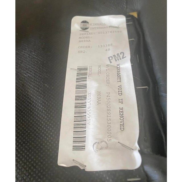 Kimball Executive Kimball International Executive Black Leather Office Desk Chair Excellent Mint Condition For Sale - Image 4 of 10