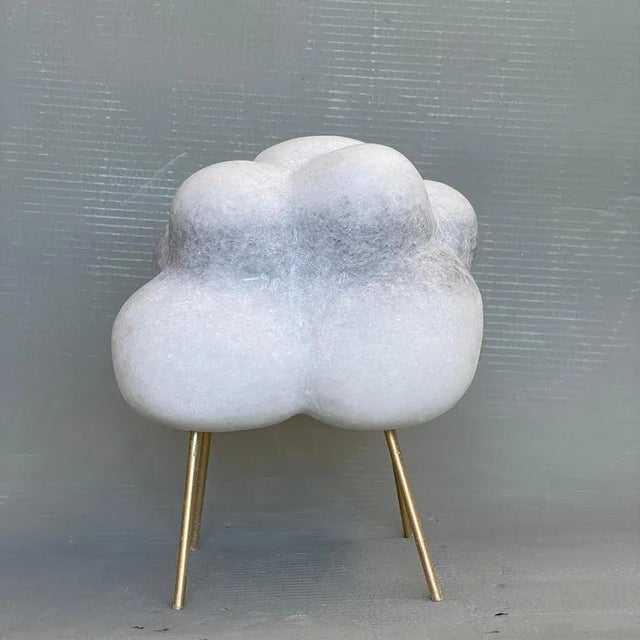 Cloud with Bronze Sticks Marble Sculpture by Tom Von Kaenel For Sale - Image 3 of 8