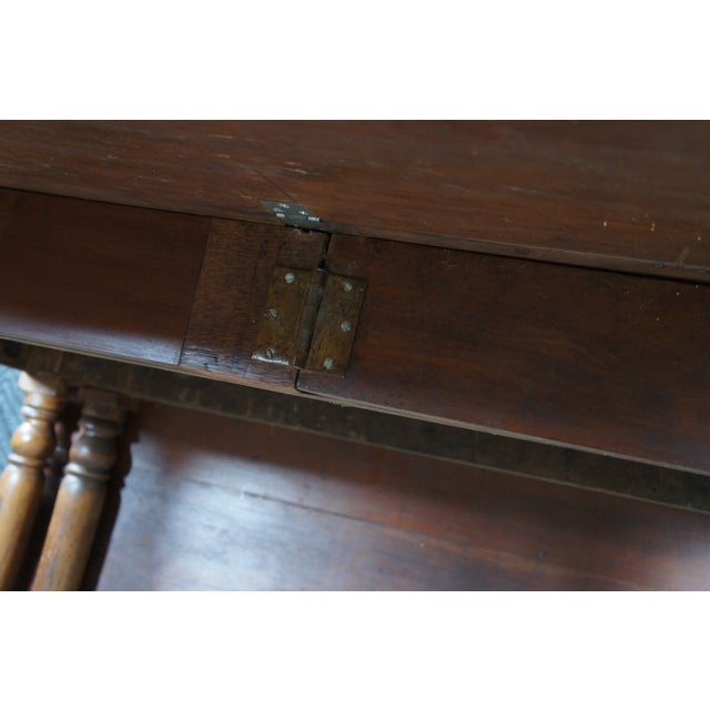 Antique Country Farmhouse Cherry Dropleaf Gateleg Dining Table Console For Sale - Image 10 of 14