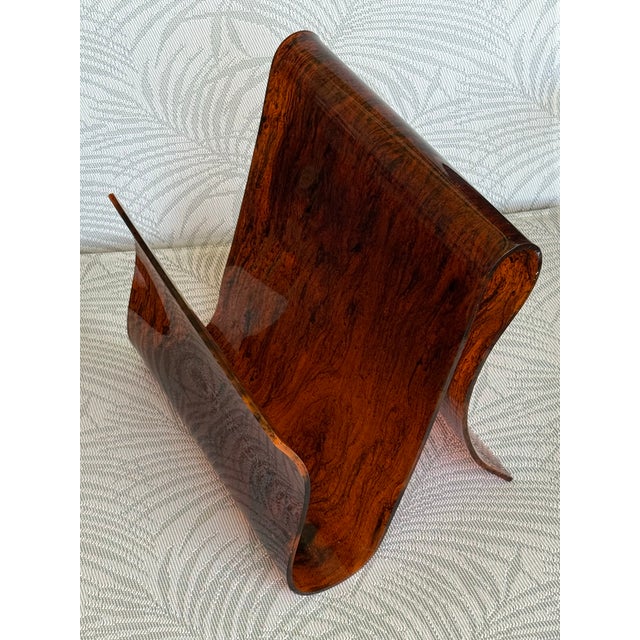 Very Rare Vintage 1970's Mid Century Modern Free Form Magazine Rack in Faux Tortoiseshell Lucite / Plexiglass For Sale - Image 11 of 18
