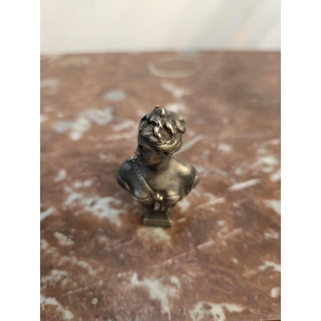 Silvered Bronze Figurine by Signed Houdon, 1849 For Sale - Image 10 of 12