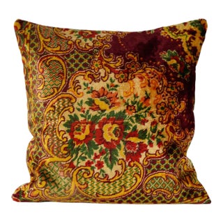 Red and Yellow Velvet Pillow Cover For Sale