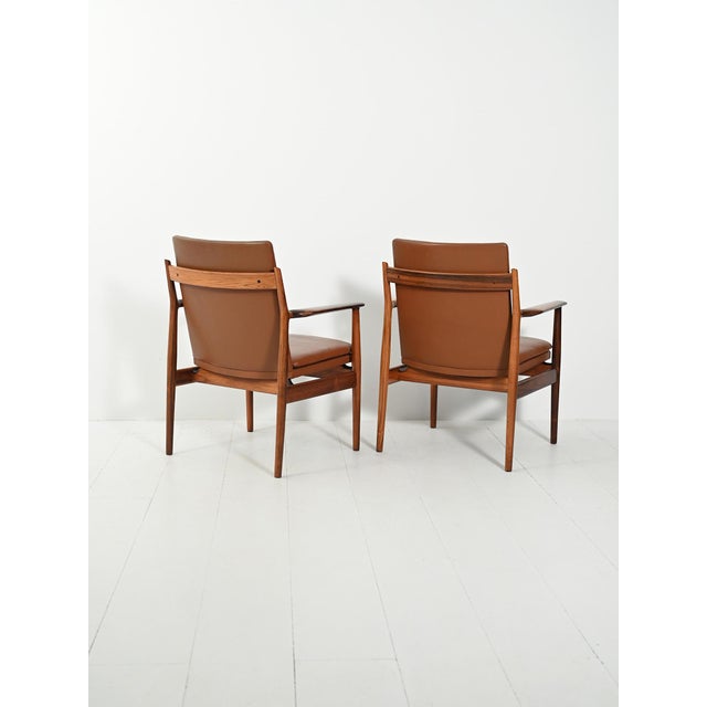 Ark Armchairs in Leather by Arne Vodder for Sibast, 1960s, Set of 2 For Sale - Image 3 of 17