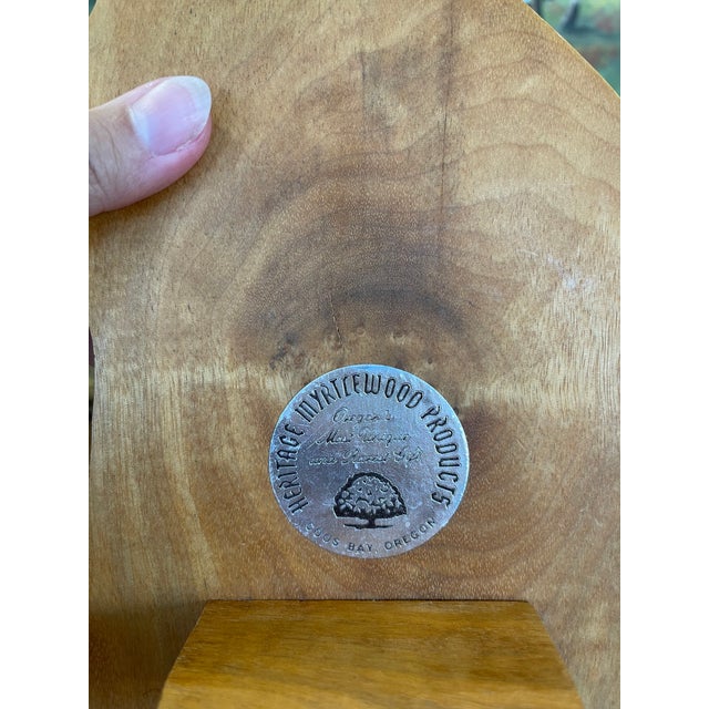 Brown Vintage Heritage Myrtle Wood Cat Silhouette Sculpture - Coos Bay, Oregon For Sale - Image 8 of 8