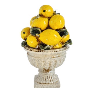 Vintage Lemon Ceramic Topiary For Sale