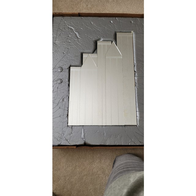 Mid-Century Modern Vintage 1980's New York City Skyline 3d Wall Mirror W/ Twin Towers For Sale - Image 3 of 8