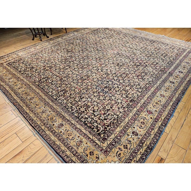 Late 19th Century Indian Agra Rug, Handwoven Wool Pile, Herati Design, 11' x 13' For Sale - Image 4 of 17