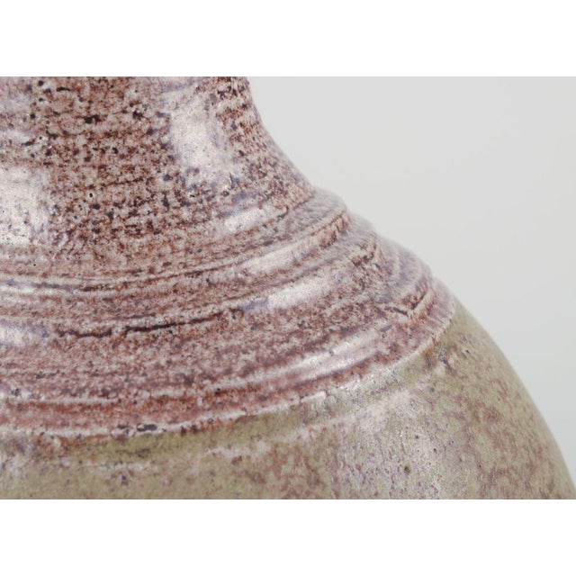 1970s Olive Green Glazed Ceramic Vase by Nils Kähler for Kähler, 1970s For Sale - Image 5 of 9