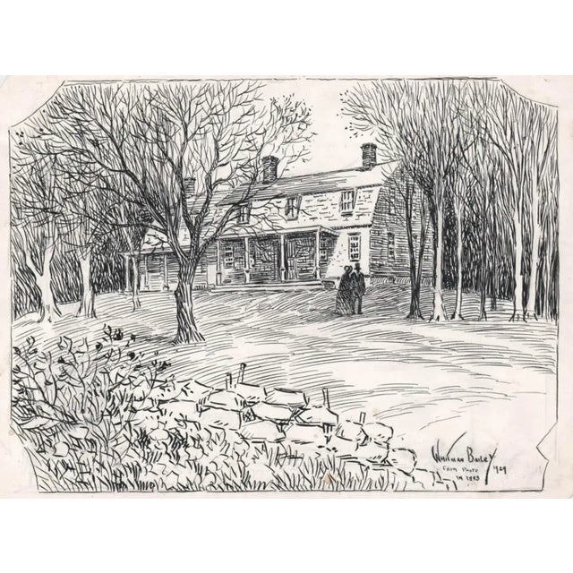 Traditional 1929 Whitman Bailey Stamford Connecticut Gambrel Roof House Drawing For Sale - Image 3 of 3