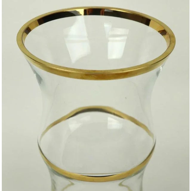 1960s Chic Faux Bamboo Glass Vase With Gold Trim Chairish