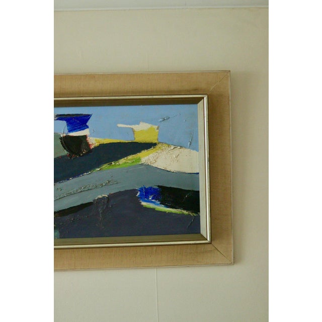 Hans Osswald, Abstract Composition, 1960s, Oil on Panel, Framed For Sale - Image 4 of 11