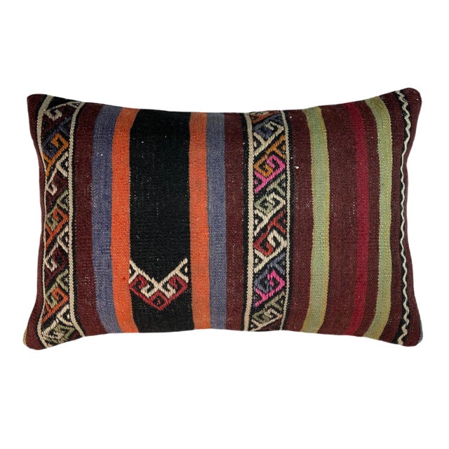 Vintage Anatolian Kilim Cushion Cover For Sale