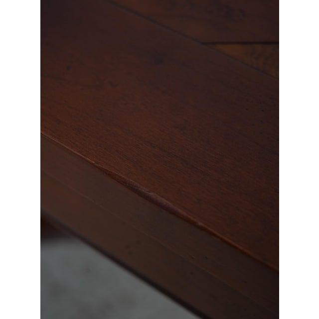 Wood Harden Country Distressed French Cherry Small Dining or Library Table For Sale - Image 7 of 14