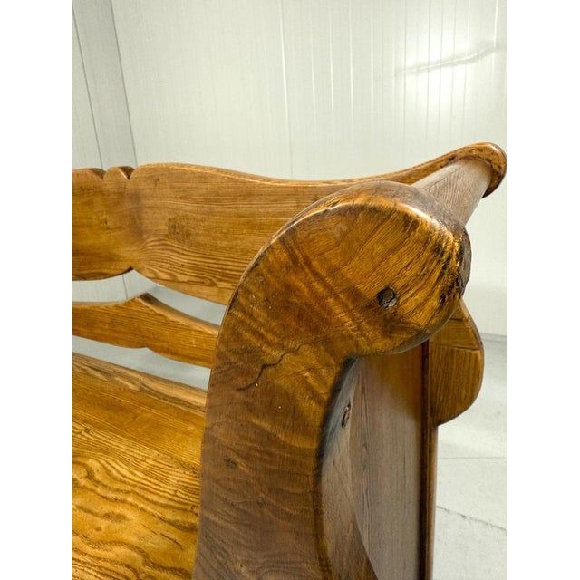 Antique Oak Bench in Biedermeier Style, 1890s For Sale - Image 17 of 18