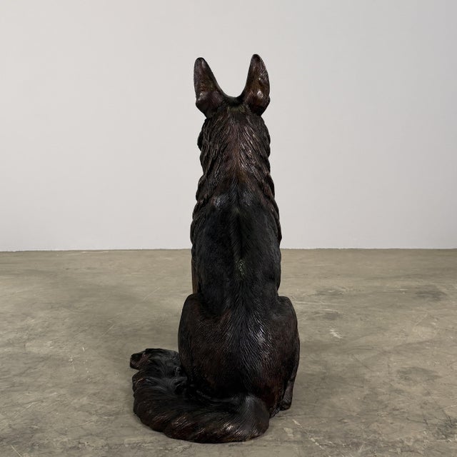 Metal Sitting German Shepherd Bronze Sculpture – 29”h For Sale - Image 7 of 10