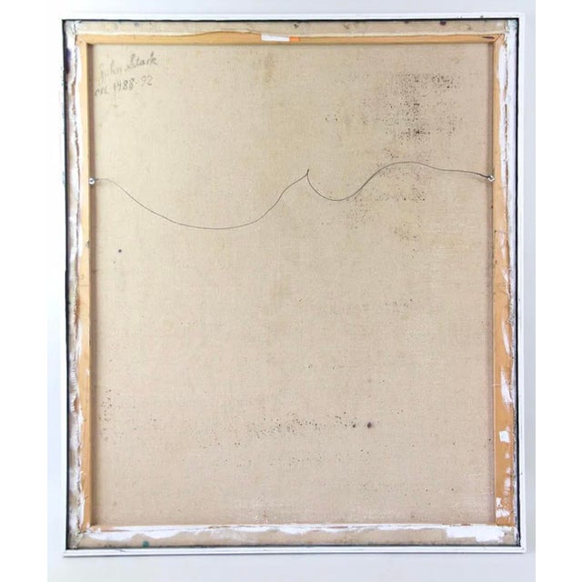 Wood Abstract Expressionist Lyrical Oil Painting on Canvas, Framed, Signed Jon Stark, 1988-1992 For Sale - Image 7 of 8