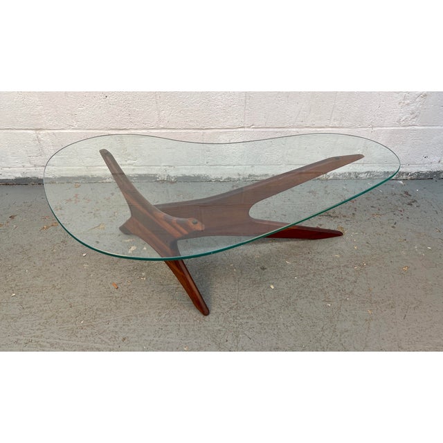 Coffee Mid-Century Walnut 'Jacks' Coffee Table Attributed to Adrian Pearsall For Sale - Image 8 of 15