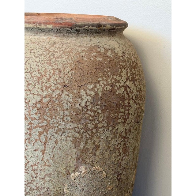 Ceramic Pair of Monumental Antique Water Jars - Tall Crucible Form Olive Jars For Sale - Image 7 of 13