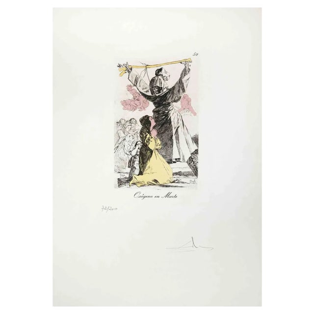 After Salvador Dalì, Oxygeno en Marte, Heliogravure, 1970s For Sale