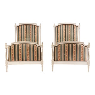 1950s French Louis XVI Style Painted Twin Beds - a Pair For Sale