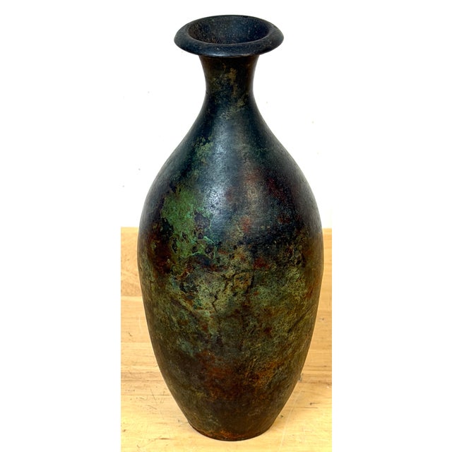 Modern French Modern Patinated Bronze Vase, circa 1970s For Sale - Image 3 of 9