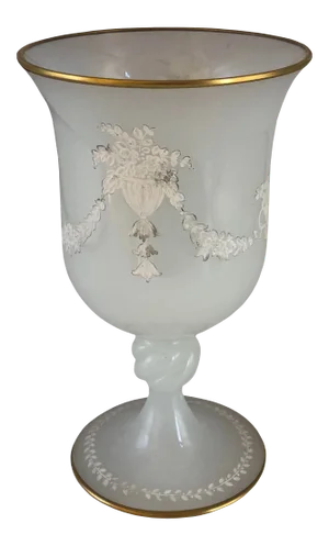 Clambroth Opaline Glass Goblet