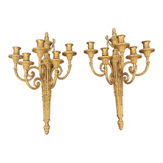 Antique Louis XVI Style Gilt Bronze Wall Sconce- a Pair For Sale