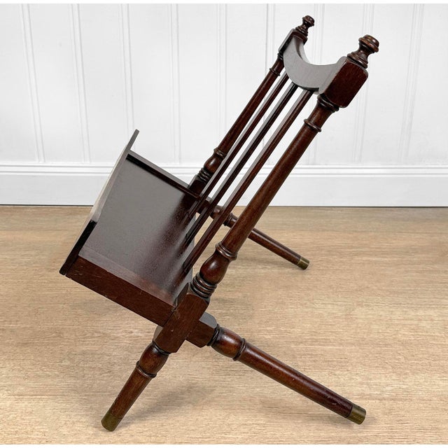 1940s Vintage Traditional English Mahogany Magazine Rack For Sale - Image 5 of 8