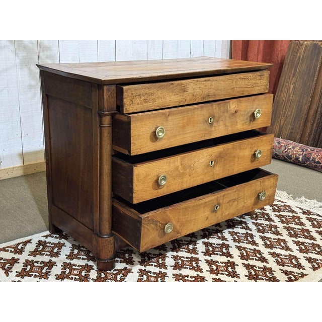 Traditional 19th Century Empire Cherry Wood Chest of Drawers For Sale - Image 3 of 18
