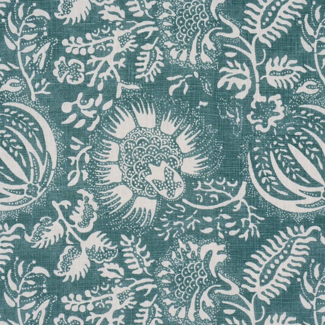 Contemporary SAMPLE - Schumacher Pomegranate Print Fabric In Peacock For Sale - Image 3 of 5
