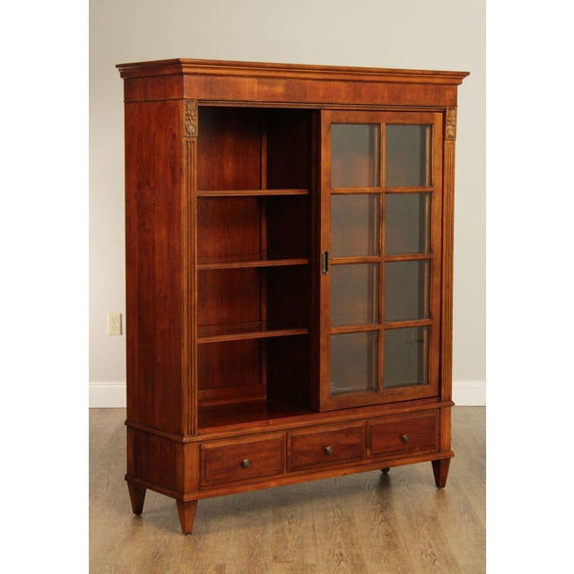 Ethan Allen Townhouse Collection Cherry Sliding Door Bookcase Curio