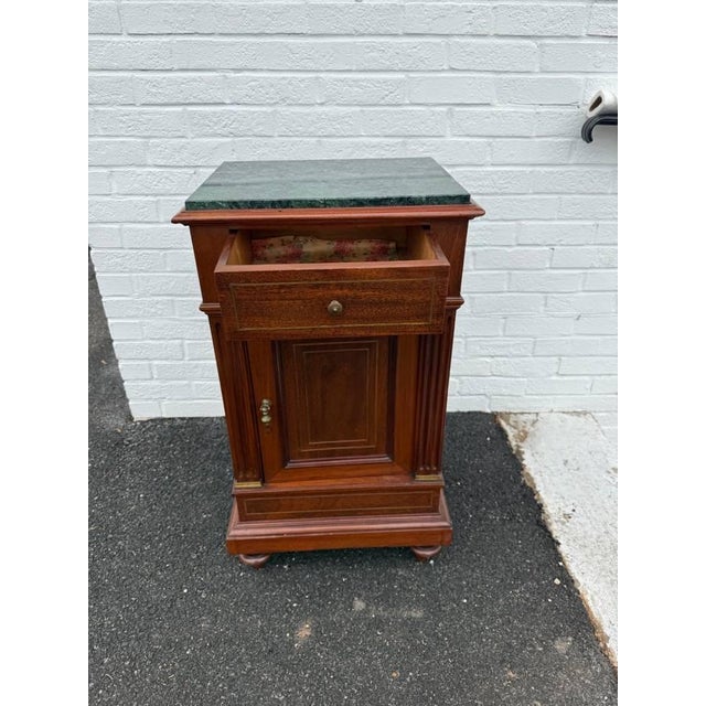 Victorian Pair of 19th Century French Cupboard Side Tables With Marble Tops For Sale - Image 3 of 17