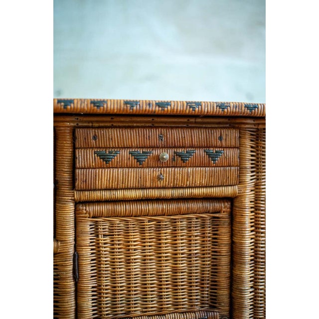 Small Woven Bamboo Sideboard, 1960s For Sale - Image 6 of 13