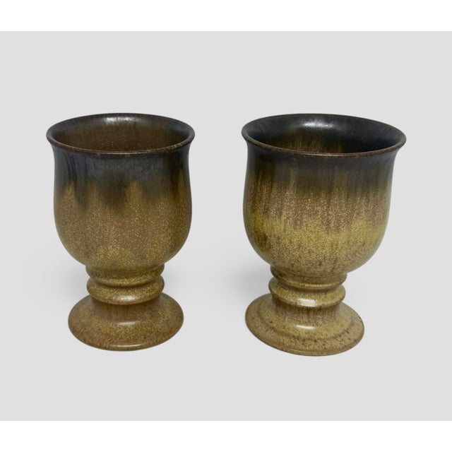 Mid 20th Century English Denby Romany Brown Drip Glaze Stoneware Goblets Set of 2 For Sale - Image 9 of 9