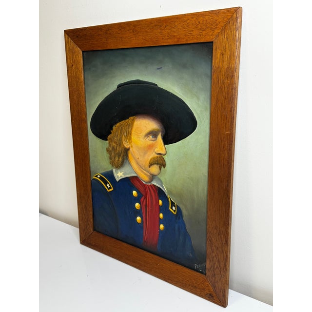 American Oil Painting Civil War Portrait General George Custer 1863 After Benjamin Brady, Framed For Sale - Image 6 of 12