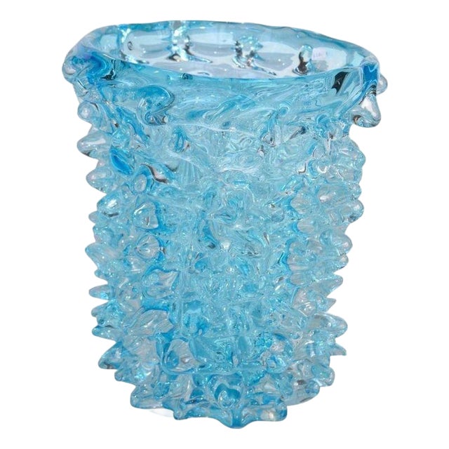 1960s Aquamarine Vase by Maestro Camozzo For Sale