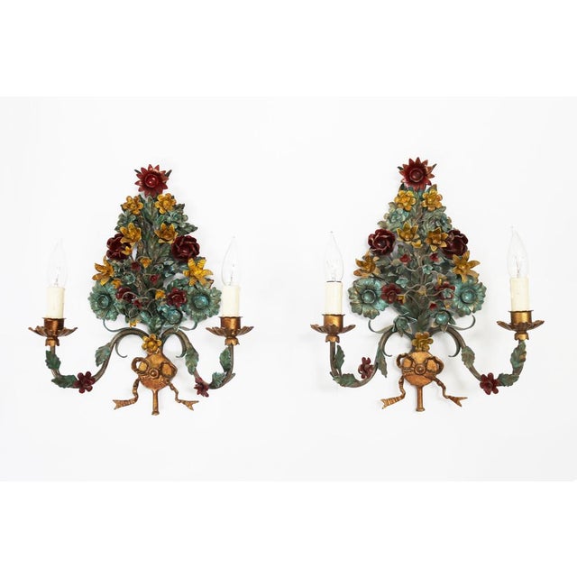 Florentine Hollywood Regency Wall Lamps, Italy, 1960s, Set of 2 For Sale - Image 13 of 13
