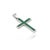 Contemporary Contemporary 2.17 Ct Natural Emerald Channel Set Cross Pendant in Sterling Silver For Sale - Image 3 of 12