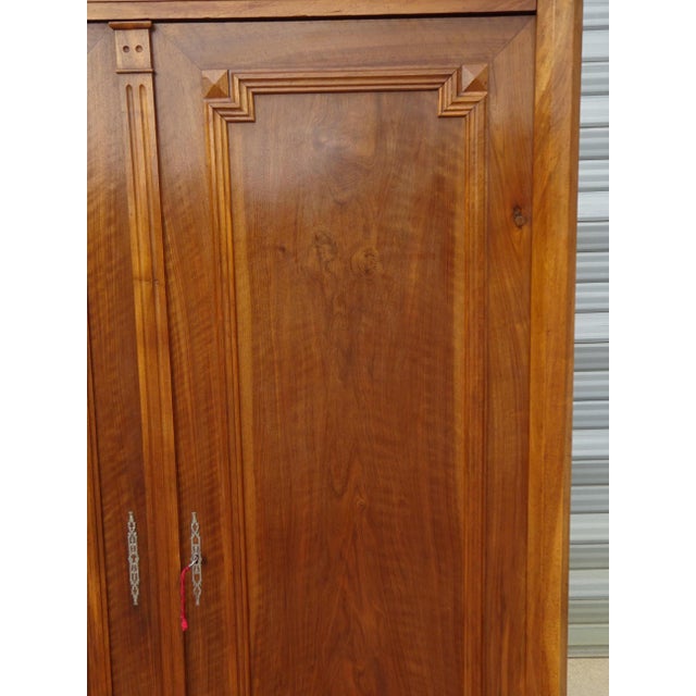 Antique Louis Philippe Walnut Wardrobe, 1890s For Sale - Image 17 of 18