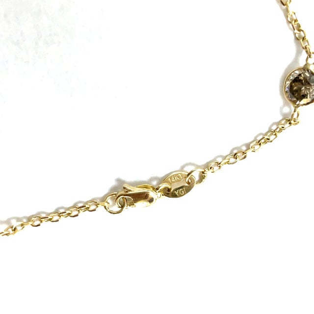 Metal 14k Yellow Gold Diamonds by the Yard Brown 16.15carets Diamond Necklace For Sale - Image 7 of 8